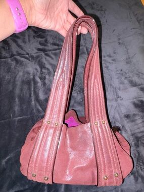 Women's Burgundy Shoulder Bag with Double Strap